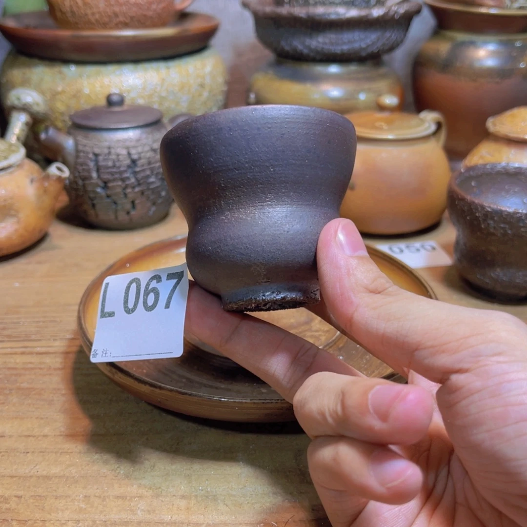 纯手工制作工艺（柴烧）裸烧纯手工制作柴烧杯067