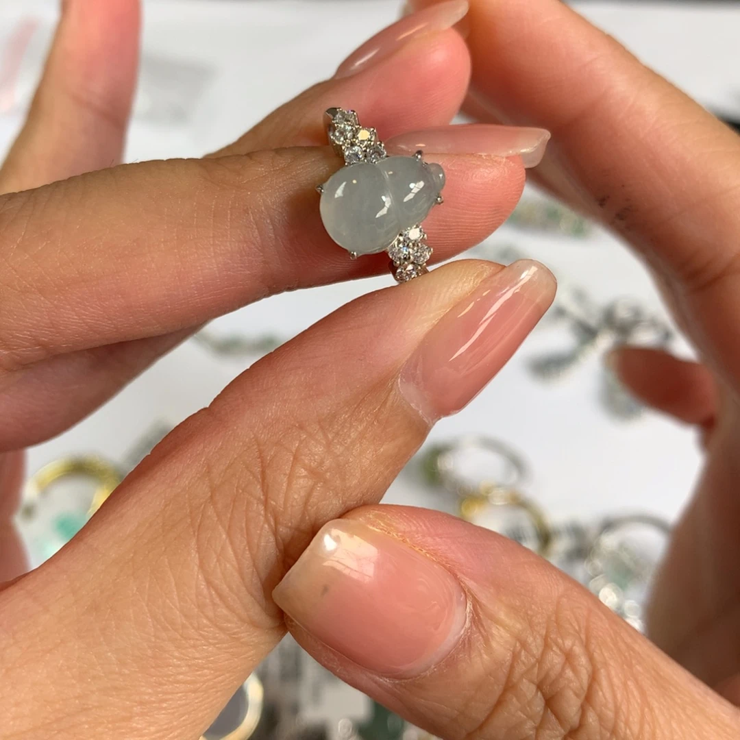 翡翠银S925镶嵌戒指戒指