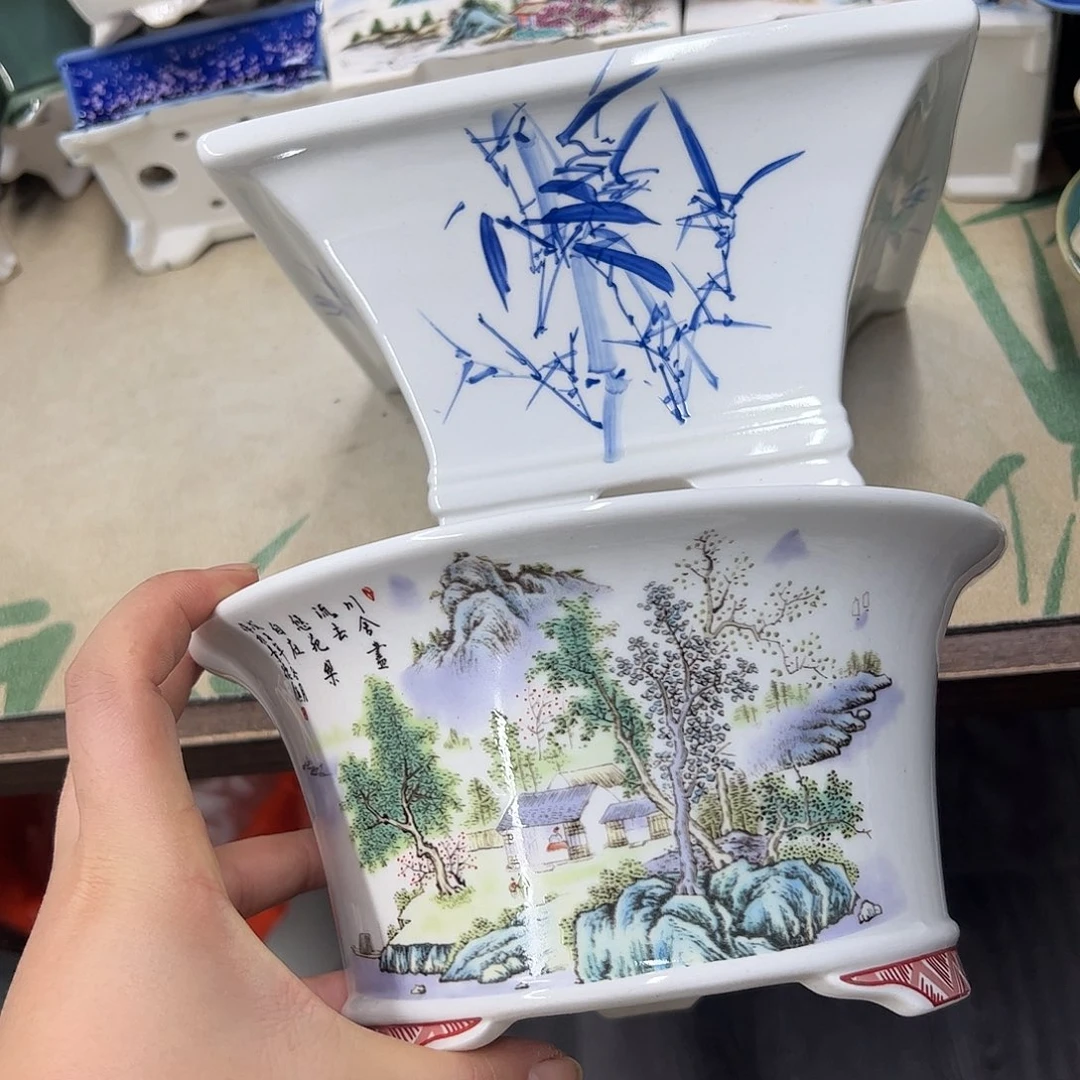 花盆紫砂795号瑕疵2个口不正处理介意勿拍19/10cm