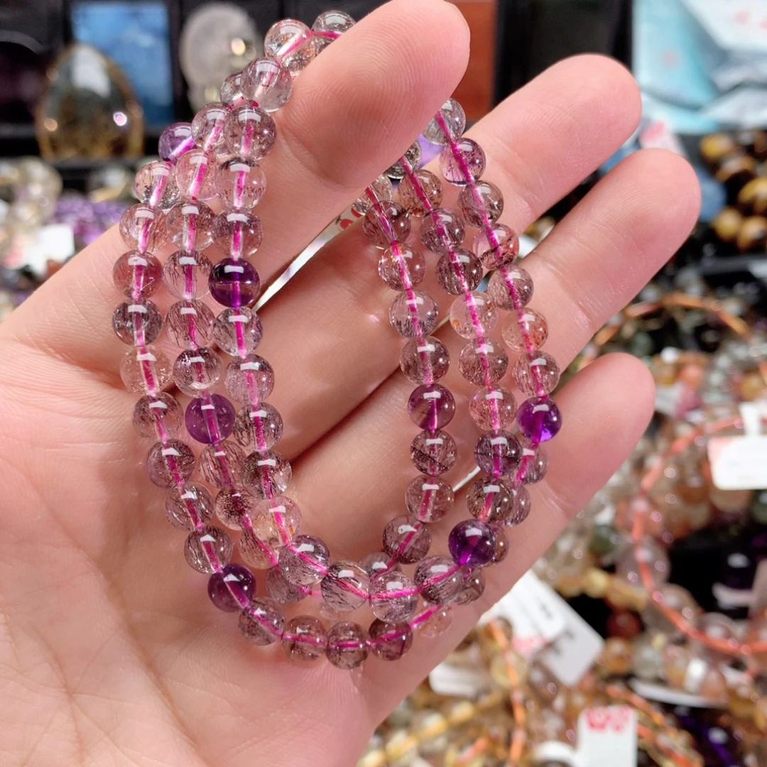 水晶手链未镶嵌娜**呀超七手链多圈6