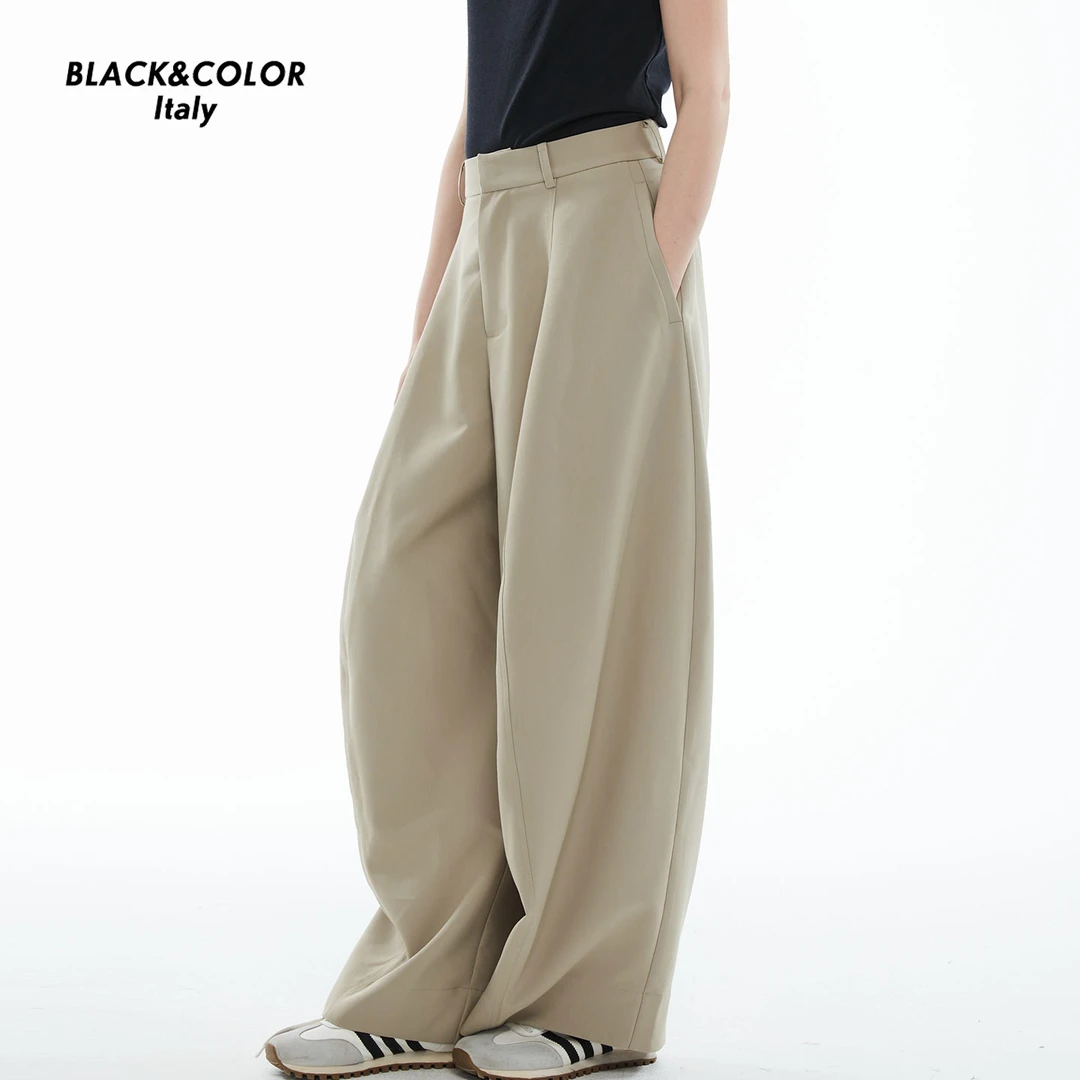 Black&color宽松休闲香蕉西装裤