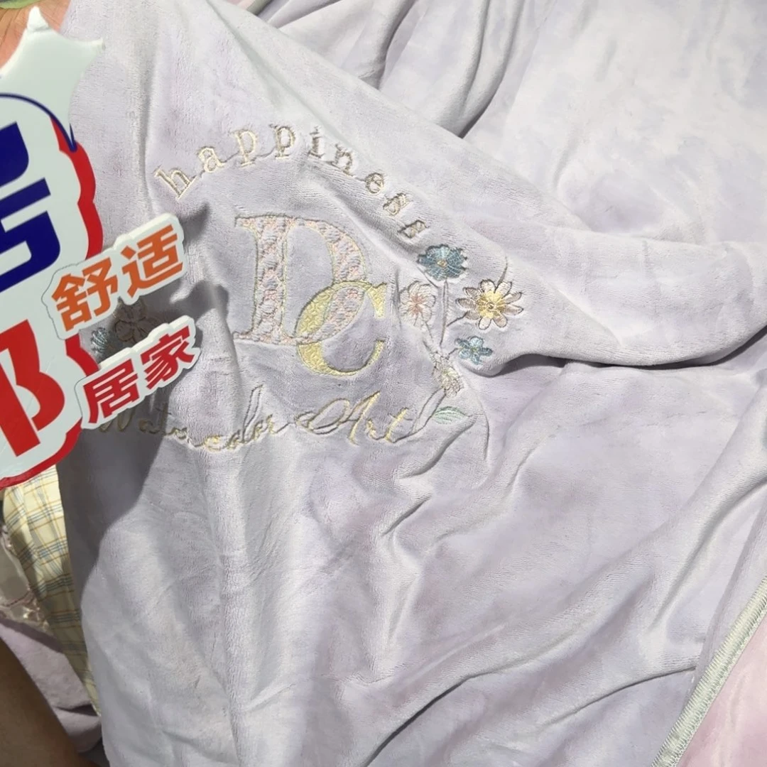 棉花两米绒被套紫色