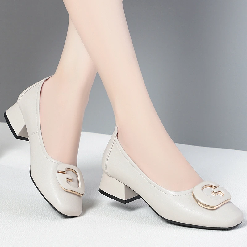 真皮单鞋女2025新款春季平底软底女鞋春夏皮鞋圆头豆豆鞋软皮瓢鞋