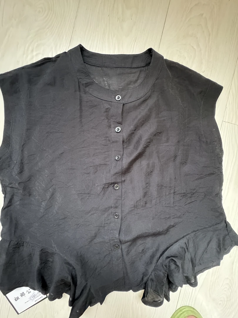 衬衫袖无袖夏季吸汗小黑衫