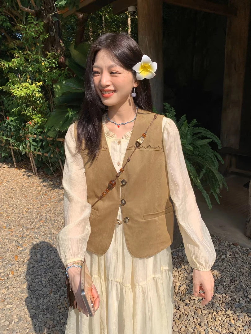 过完上车（911-920）气质森系法式小清新连衣裙温柔风女装洋气韩版