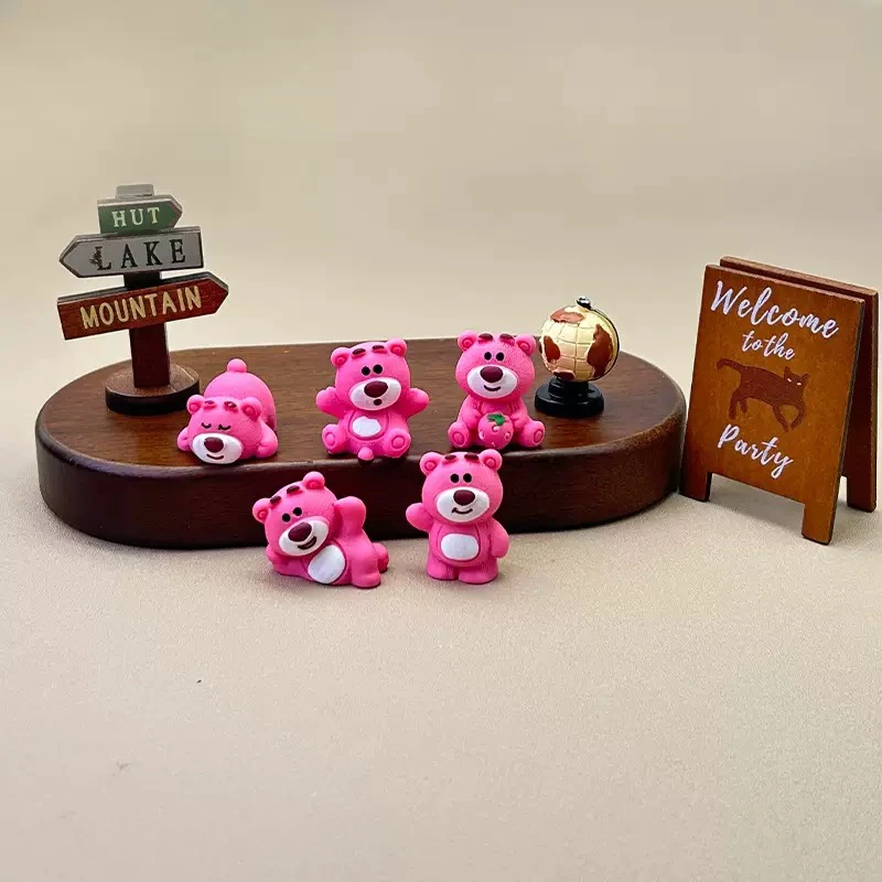 草莓熊熊迷你树脂diy配饰车载摆件