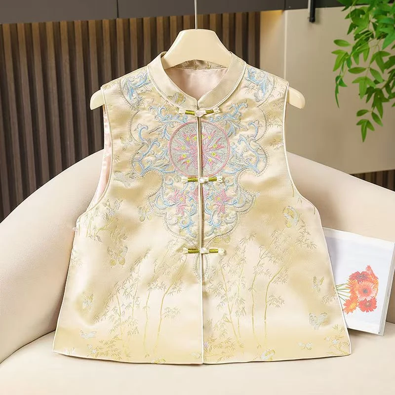 春款刺绣彩蝶】带内衬高定版新中式马夹气质背心坎肩中国风