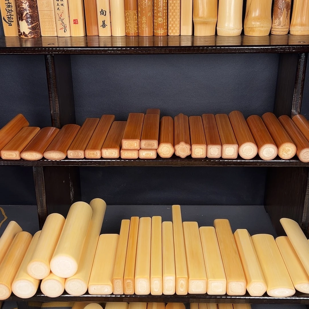 精品实心玉竹手把件