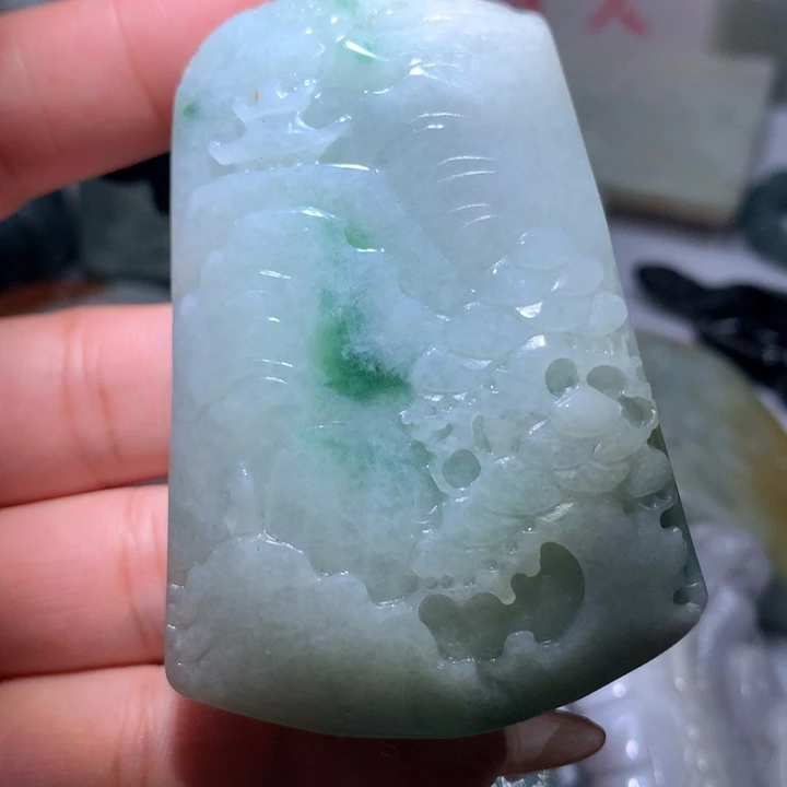 翡翠未镶嵌颈饰保真天然A货翡翠