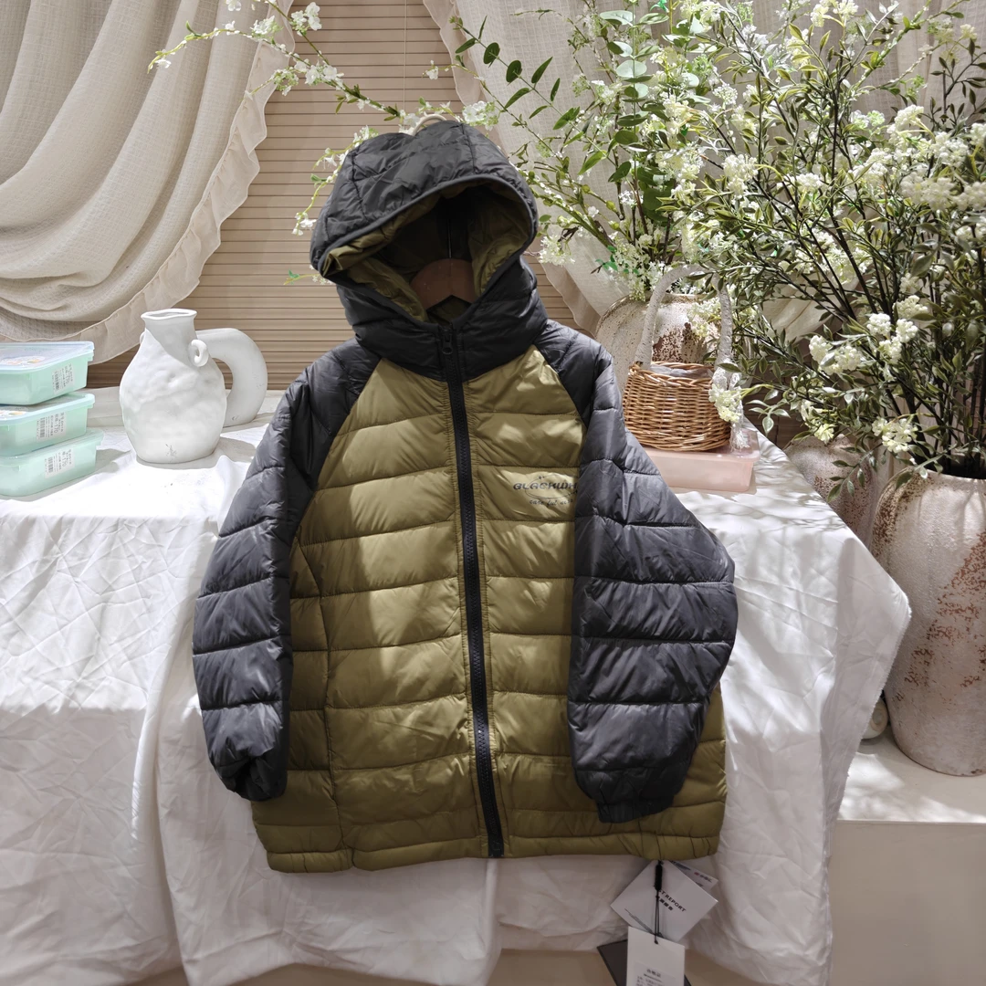 6B03。66189冬季羽绒服90白鸭绒插肩外套童装中大童