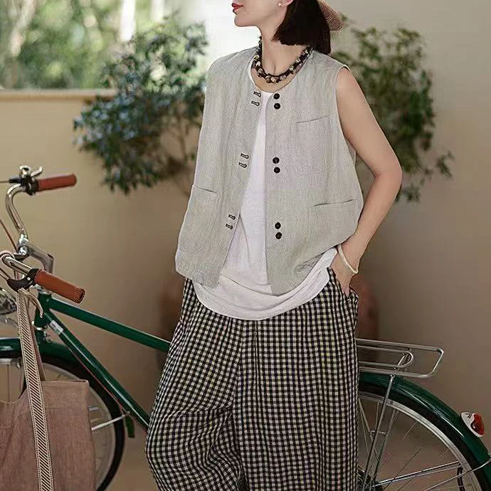 宝丫轻奢 女式休闲简约老钱风经典马甲K1212