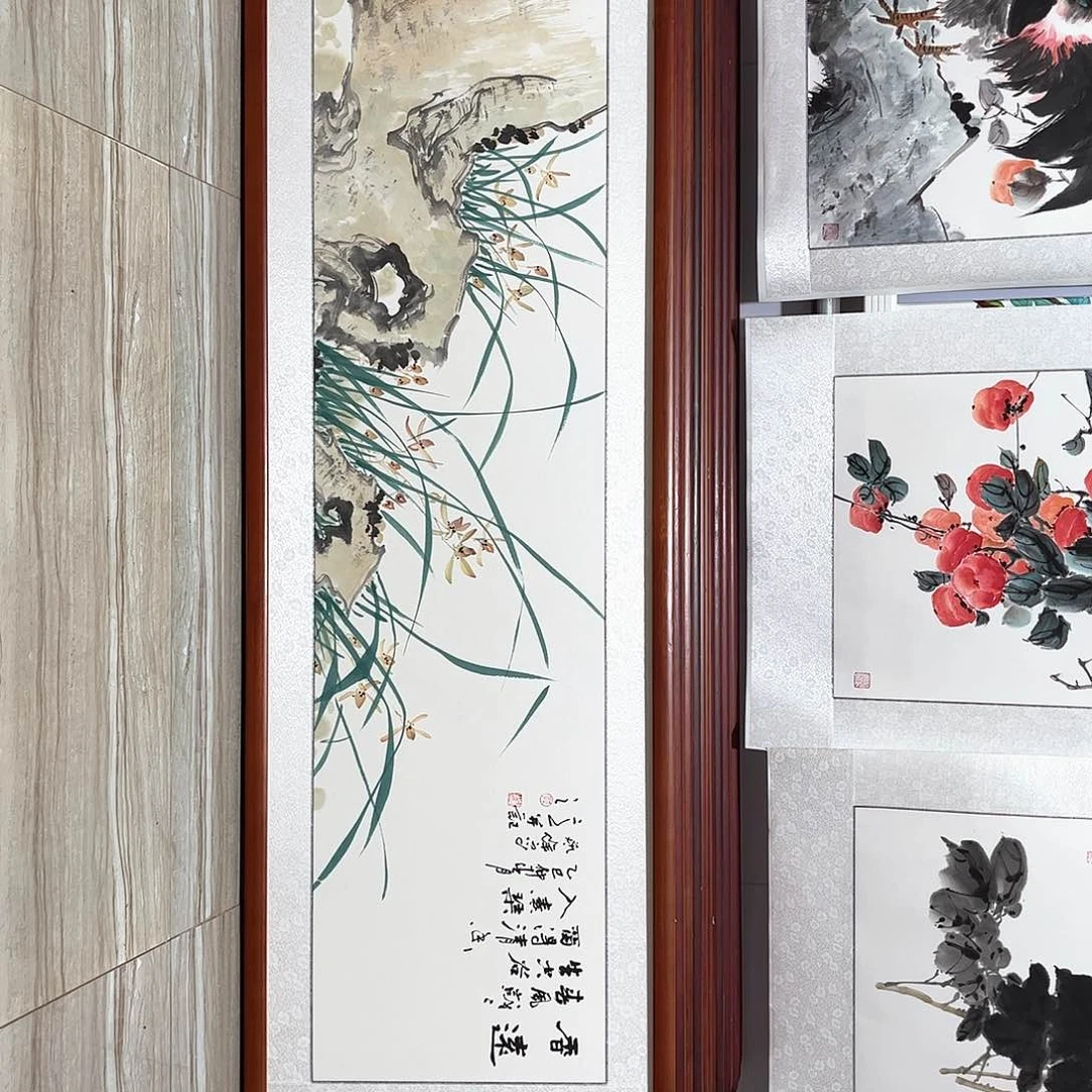 国画书画作品带框163×48