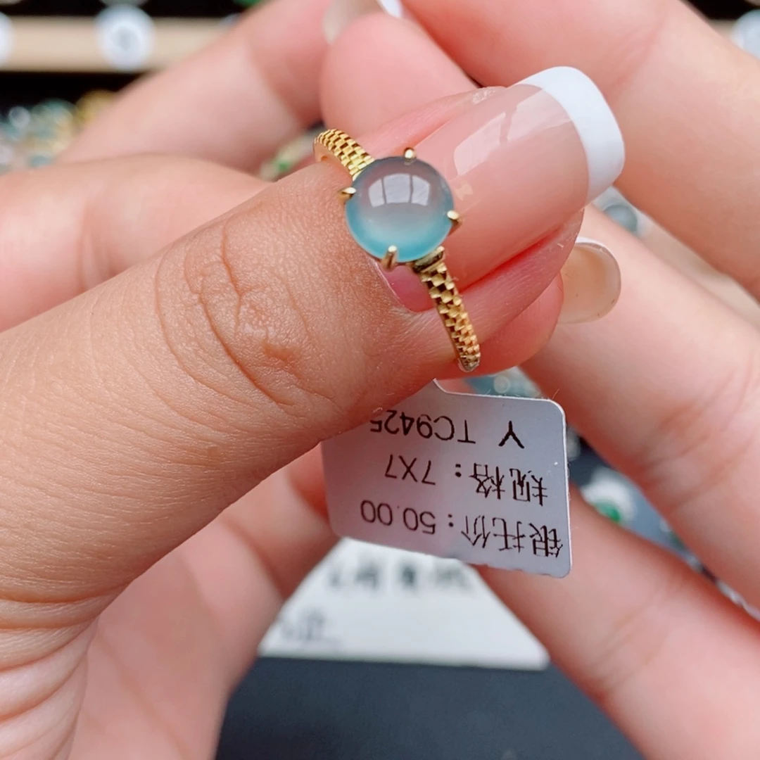 翡翠银S925镶嵌戒指9