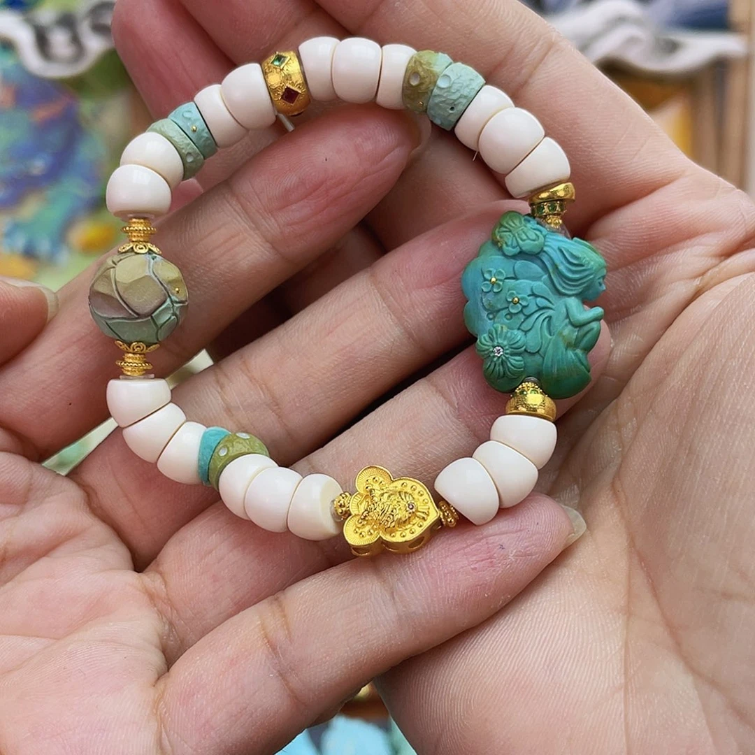 18K金镶嵌绿松石手链