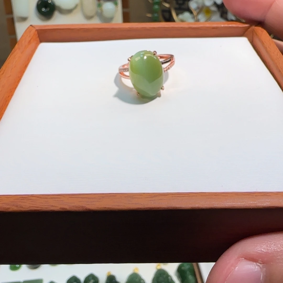 安***司和田玉银S925镶嵌戒指
