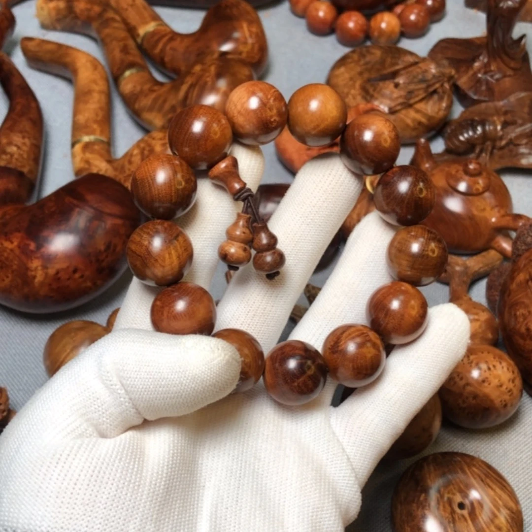 【闪购商品】木麻梨疙瘩火琉璃手把件