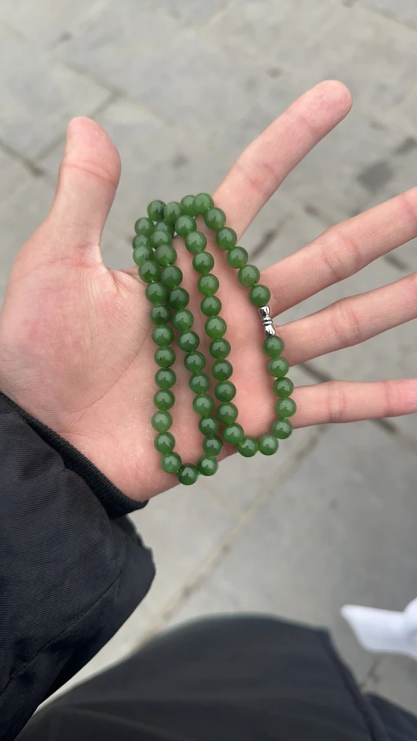 和田玉俄罗斯碧玉妈妈链