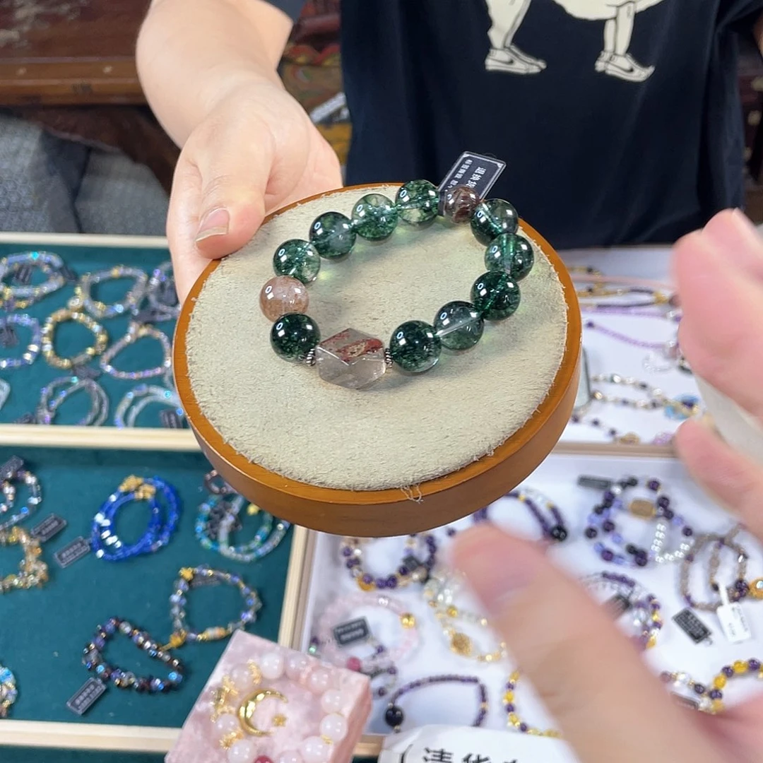 水晶手链银S925镀金镶嵌