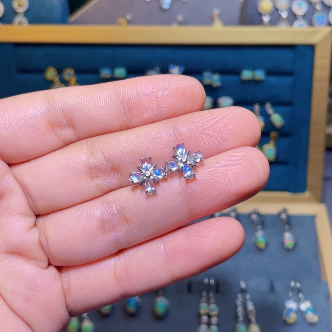 欧泊耳钉）银S925镶嵌?****?