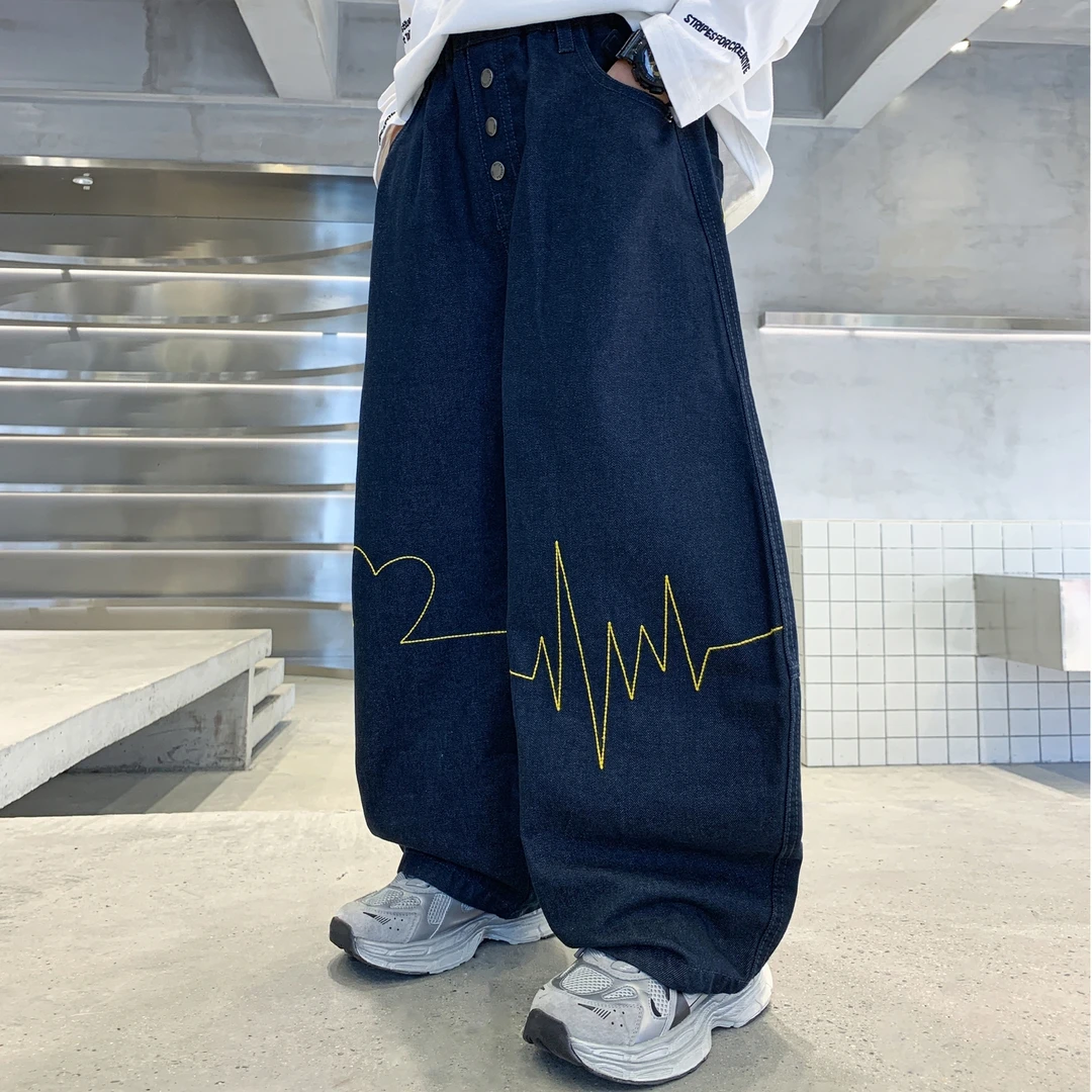 男童牛仔裤春秋2025新款儿童裤子中大童洋气宽松秋季男孩休闲长裤