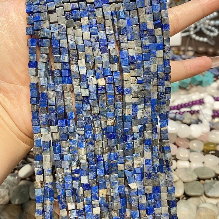 玛瑙/玉髓散珠天然青金4✖️4mm