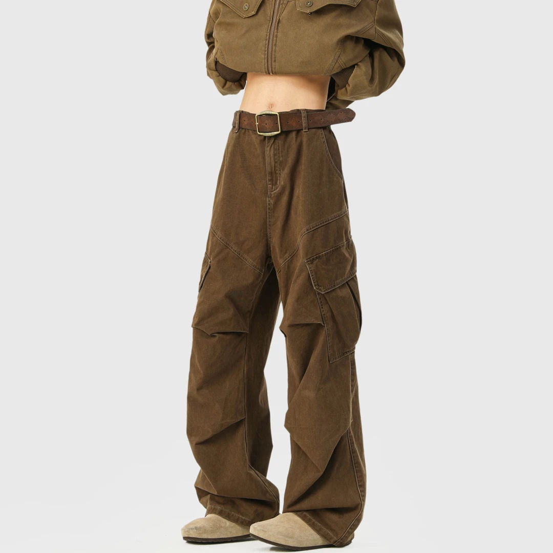 MTVO迈特优美式解构工装伞兵裤男款2025春季潮牌宽松直筒休闲裤子