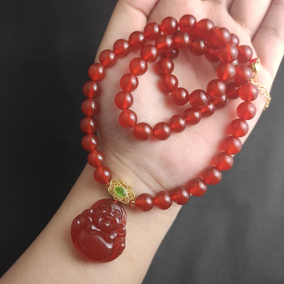 雪域红景天玛瑙项链C01-133赠礼盒(多样性发货）