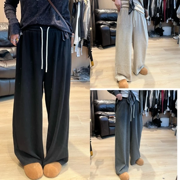 6056#垂感阔腿运动糯米裤显瘦百搭（卡码拍大）