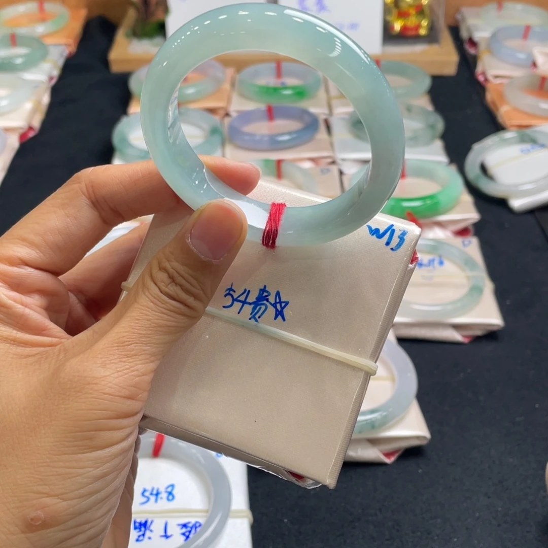 翡翠手镯未镶嵌54贵妃天然翡翠A货