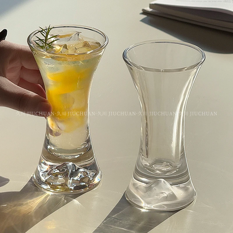 创意收腰观山杯高颜值玻璃杯水杯子调酒杯微醺酒杯鸡尾酒饮品杯