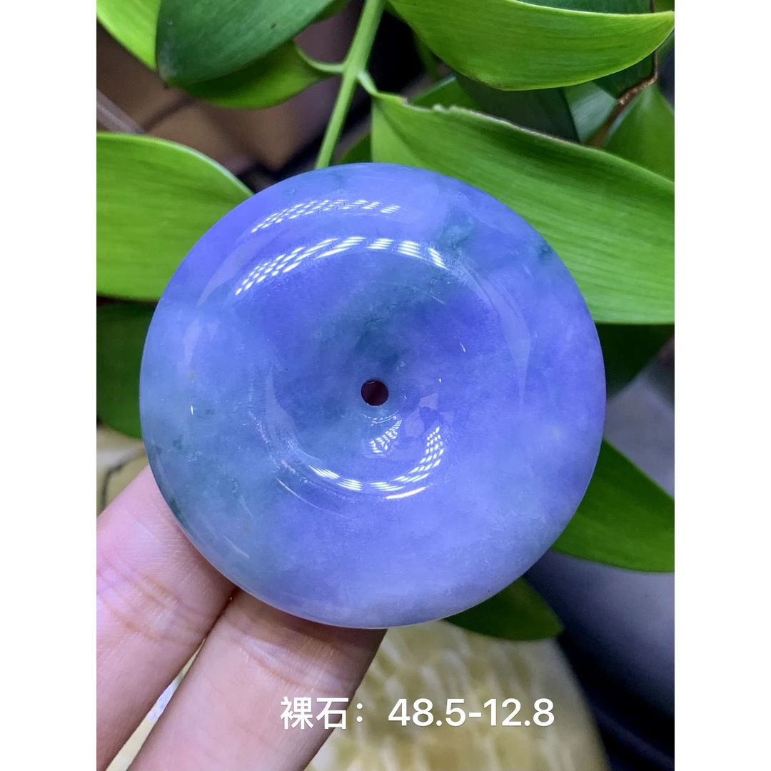 春带彩平安扣吊坠 天然翡翠A货Y福/5.17时尚紫色精美大颗