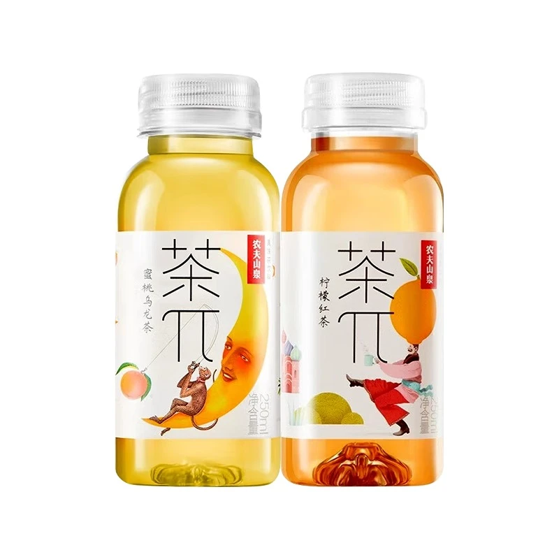 农夫山泉茶派π250ml*6瓶蜜桃乌龙柠檬红茶果味饮料小瓶装茶饮料