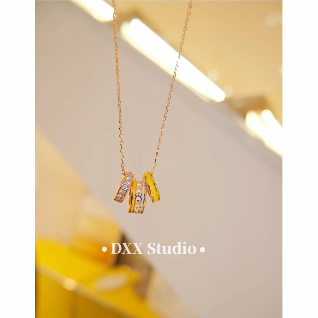 铜合金锆石项链 小众设计百搭玫金色精致款项链47010