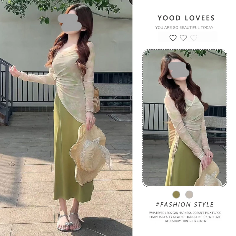 新中式改良套装女夏季薄款防晒罩衫夏装穿搭一整套新款修身连衣裙