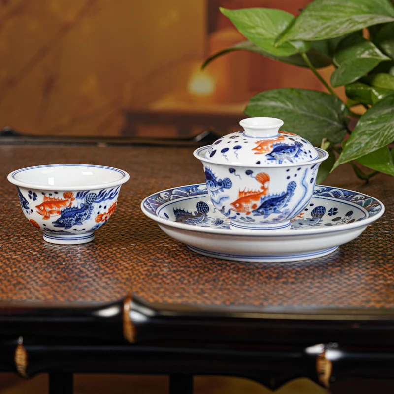 【墨舍柴窑】矾红满鳜套组 fhgytz景德镇陶瓷茶具茶道复古家用中式