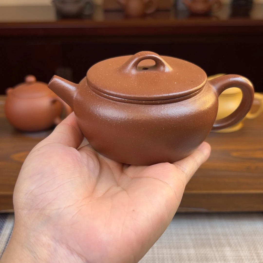 茶壶紫砂红降坡大彬半手瑕品200cc