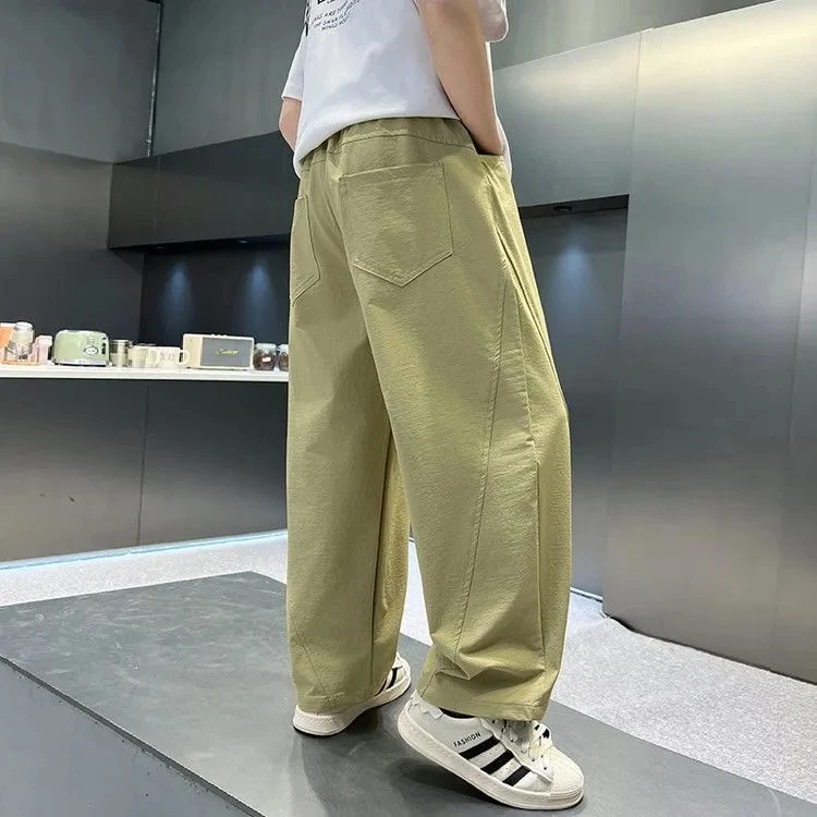 男童夏季薄款裤子2025宽松直筒中大童夏装防蚊裤儿童休闲长裤潮流