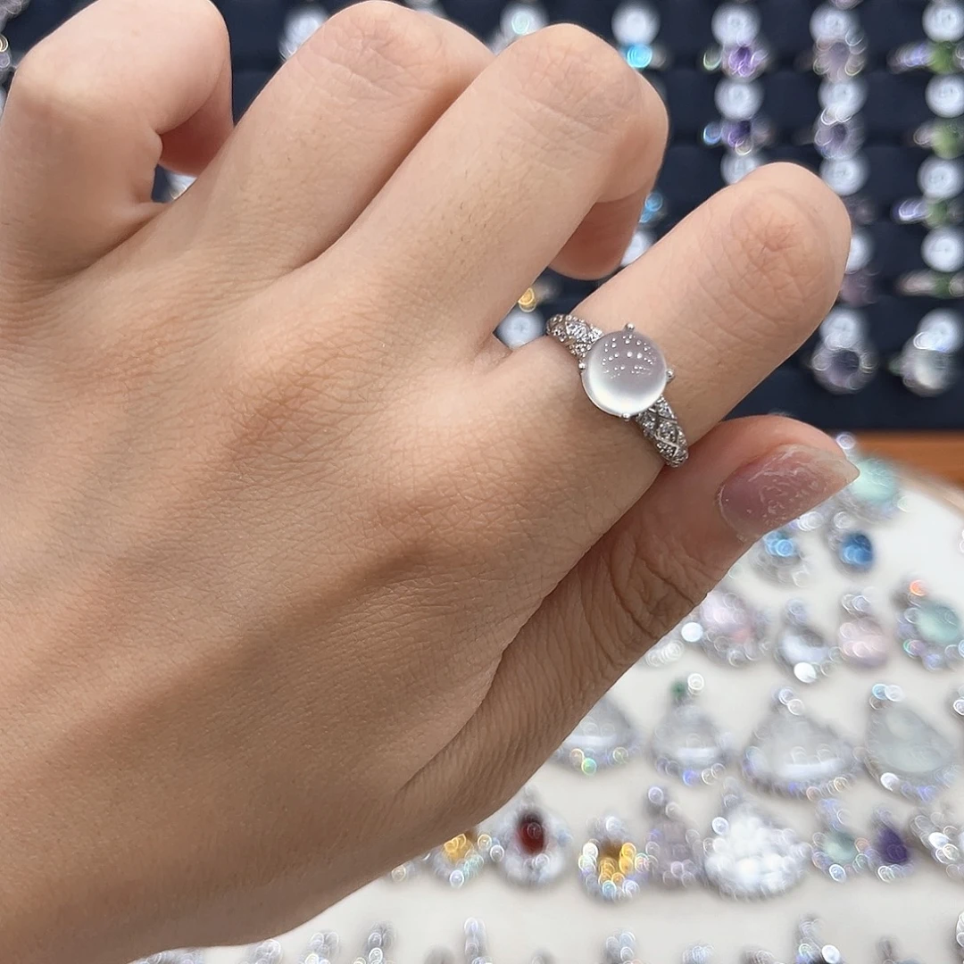 银S925镶嵌戒指烟晶