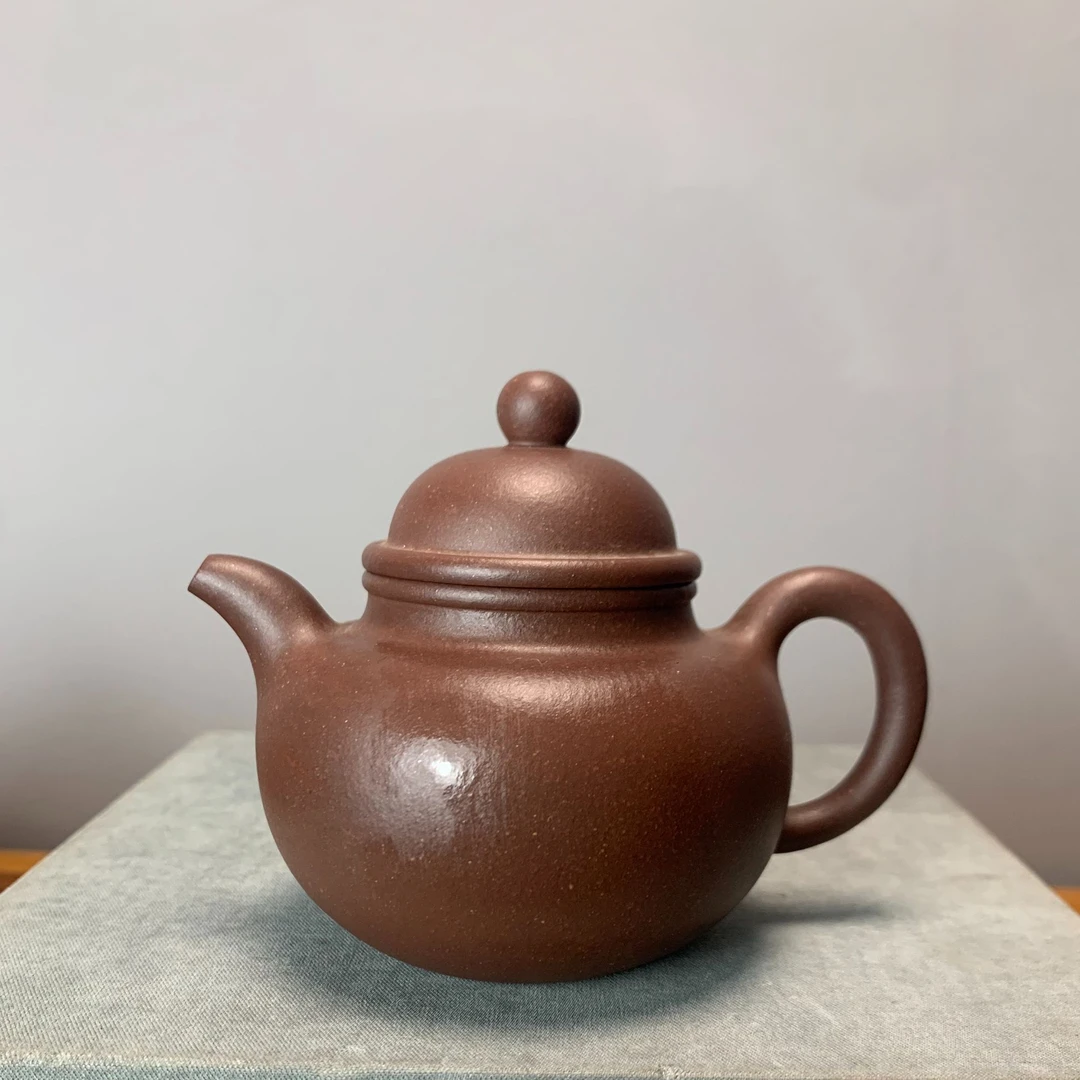 当代 宜兴紫砂壶底槽清掇球壶紫砂小品半手