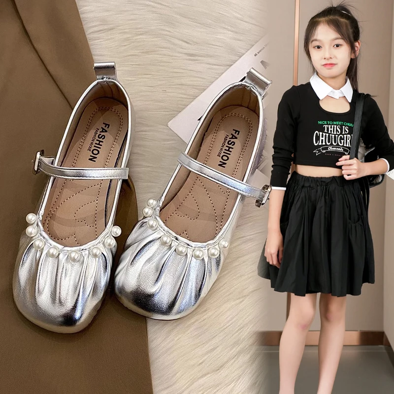 女童小皮鞋2025夏季新款公主鞋儿童中大童6-12岁潮款女孩软底软皮