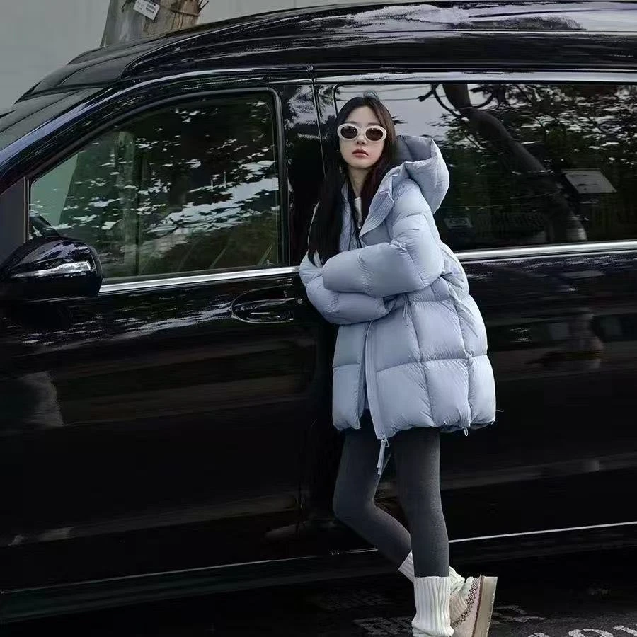 贝贝款2025超轻云朵泡芙高端连帽中长款小个子超好看羽绒棉服