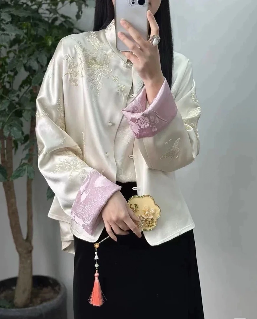 深圳南油女装新中式国风双面穿醋酸外套女---35