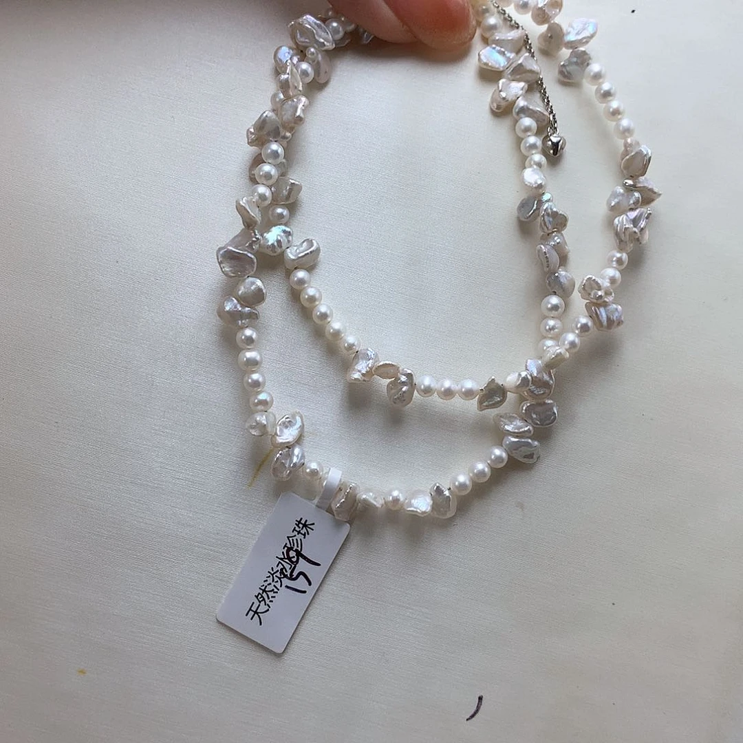 项链合金淡水珍珠