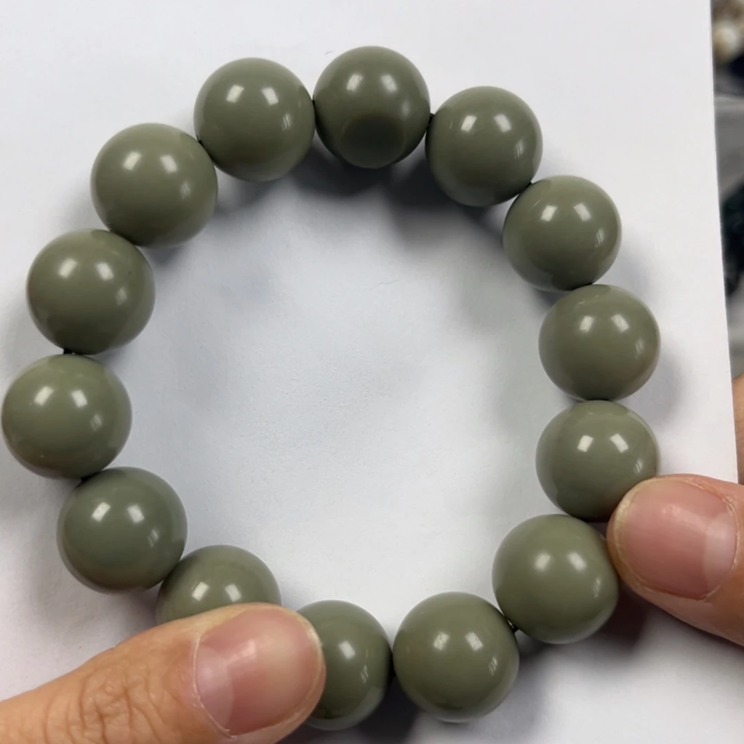 和田玉手链未镶嵌卡16圆珠