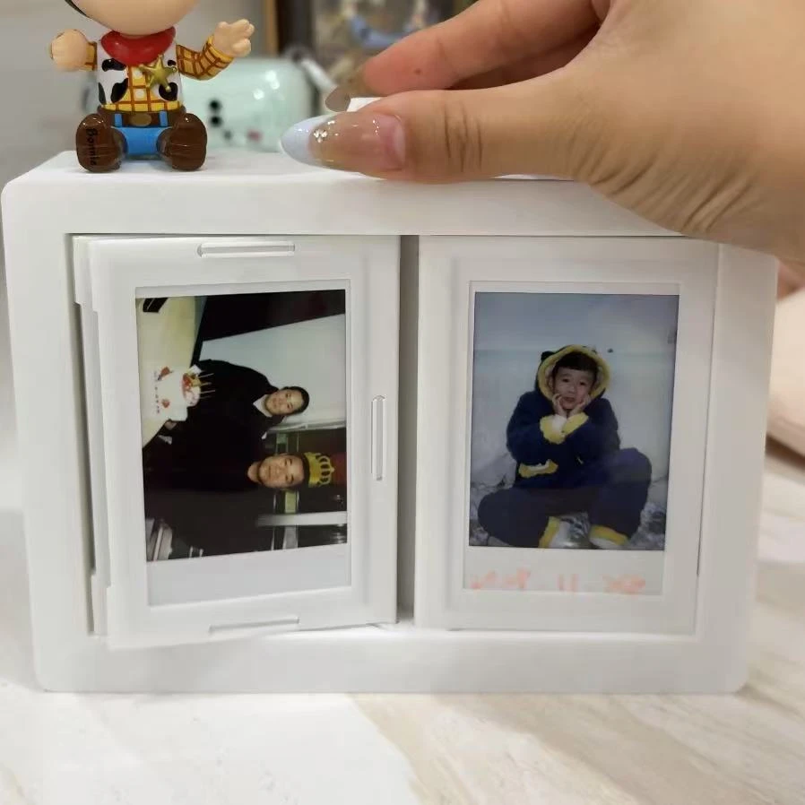 旋转相框摆件创意极简ins风拍立得照片桌面高颜值翻页相册展示框