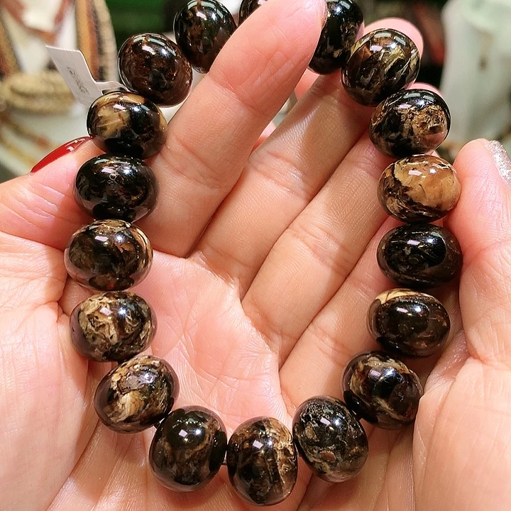 琥珀裸石未镶嵌15m嘎嘎黑黑花