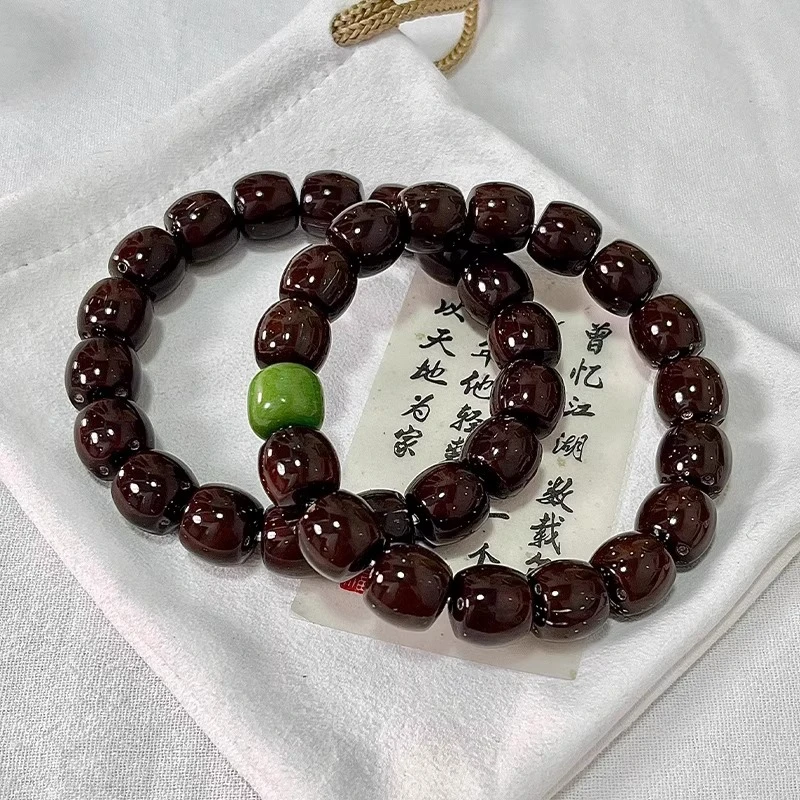 精挑光珠紫金鼠手串绕指柔圆珠菩提子正圆老料念珠手把件手盘物件