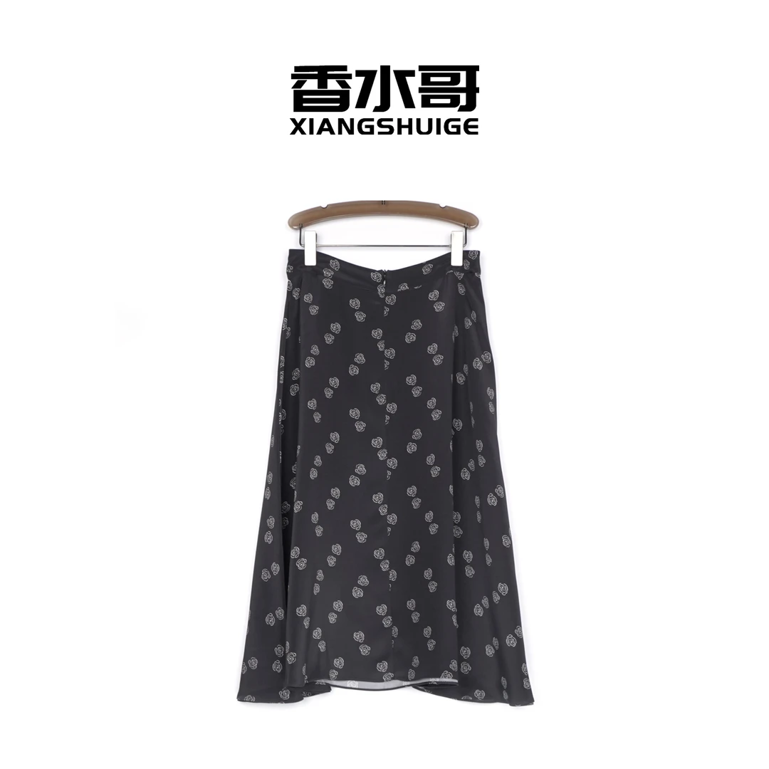 半身裙2025新品夏季女装轻奢优雅桑蚕丝印花大摆裙飘逸桑蚕丝裙子