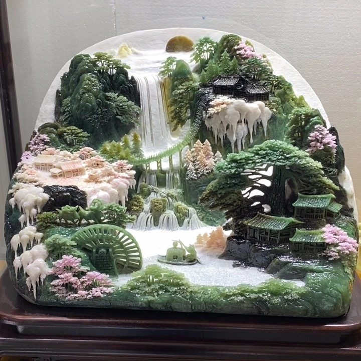 未镶嵌绿泥石云母质玉（岫岩玉）珠宝奇石