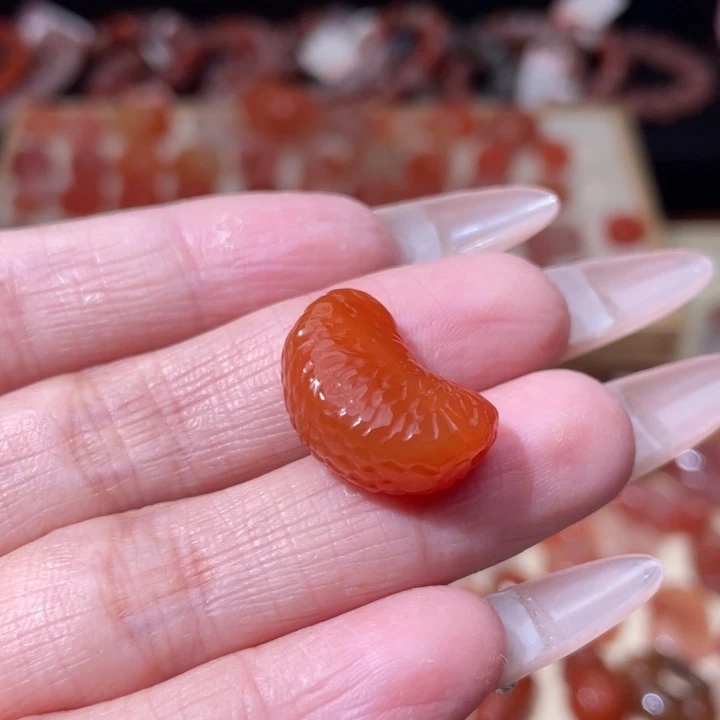 南红玛瑙冰飘配饰橘子瓣未镶嵌1196